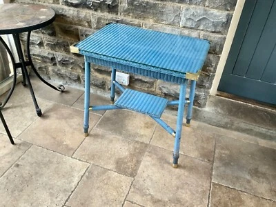 £48 • Buy Vintage (1933 ) Small Wicker Kitchen Table With Glass Top.