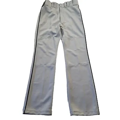 Mizuno Baseball Pants Men's Large Softball Hemmed Bottom Double Knee Gray Blue • $23