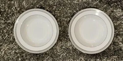 NWT Pair Of 2 Mikasa Platinum Crown L3428 Fine China Rimmed Soup Bowls 8.5  • $19.35