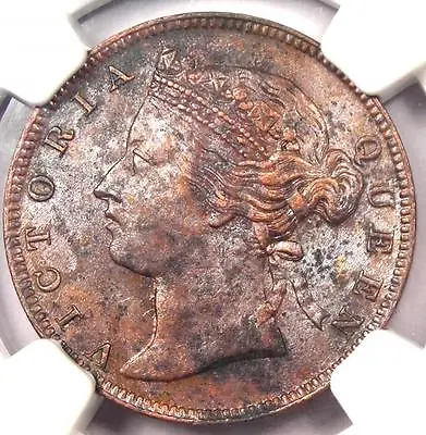 1883 Straits Settlements Victoria Half Cent 1/2C - NGC AU - $1200 Value In XF • $567.36