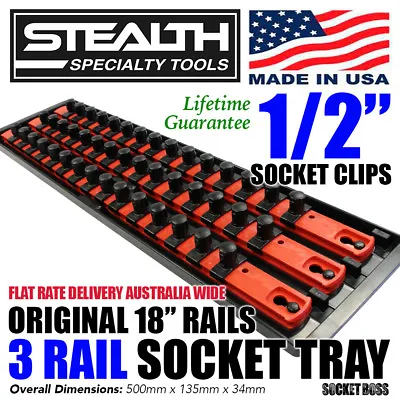 $48 • Buy STEALTH 3 X 18  Rail Socket Storage 1/2  Twist Lock Rack Tray USA Made ERNST