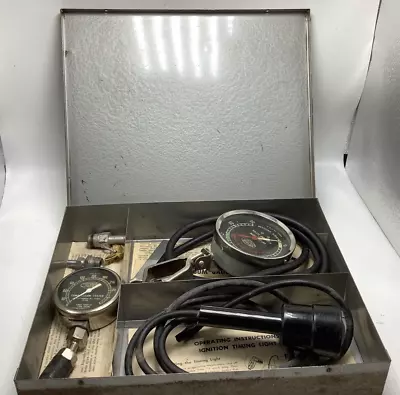 Vintage Gauges - Engine Vacuum Fuel Pump & Compression Tester Case Allstate • $35.99