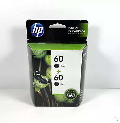 Genuine HP 60 Black Ink Cartridge 2-Pack NOS Warranty Expired 2014 • $9.99