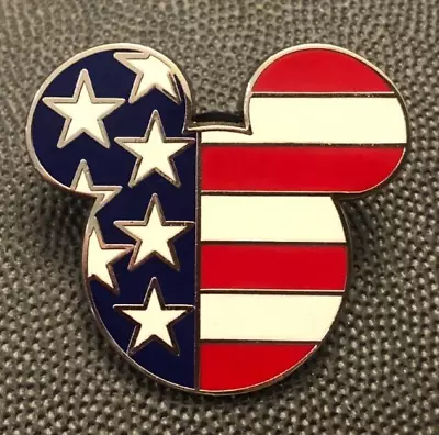 Disney Pin 8447 American Flag Mickey Mouse Icon Head Stars Stripes Epcot Nations • $12.99