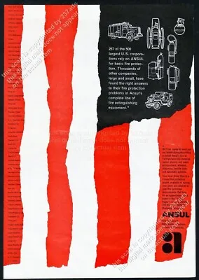 1960 Ansul Fire Extinguisher American Flag Art Vintage Print Ad • $9.99