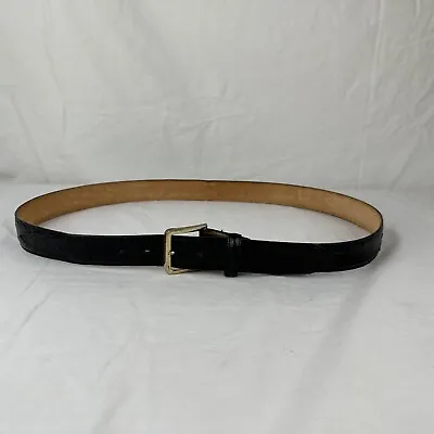 Tony Lama Mens Size 46 Black Ostrich Embossed Leather Western Dress Belt 1373L • $44.98