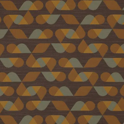 Momentum Reverb Raku BrownRust Green Mid Century Modern HEAVY Upholstery Fabric • $19.95
