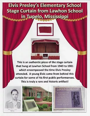 Elvis Presley Stage Curtain From Lawhon School In Tupelo • $24.99