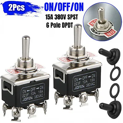 2-pack Waterproof 6pin DPDT Momentary Toggle Switch Boot Cap ON/OFF/ON Amp • $9.48