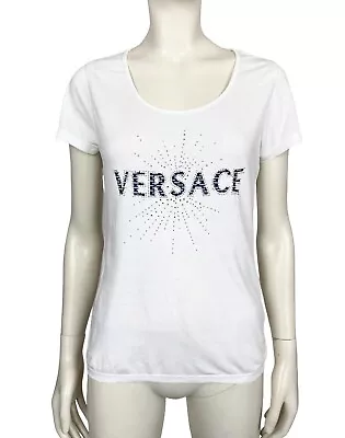 VERSACE Size S Sport Vintage Tee Crystal Logo Y2K 90's 2000's • $61.14