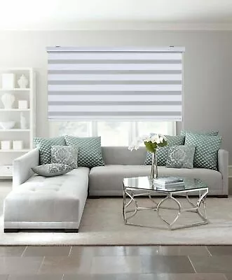 $98.96 • Buy MODERN Zebra Double Roller Blinds Commercial Quality 60-240cm Wide 4Colors