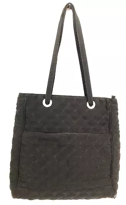 Vera Bradley Classic Quilted Microfiber Large Black Tote Bag GUC See* • $10.99