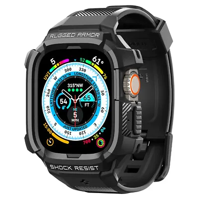 Apple Watch Ultra (49 Mm) Case | Spigen [Rugged Armor Pro] Shockproof Slim Cover • $22.99