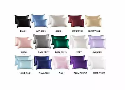 All Sizes All Colors Satin Pillowcase (2 Pack) For Hair Skin Silk Pillow Case • $8.99