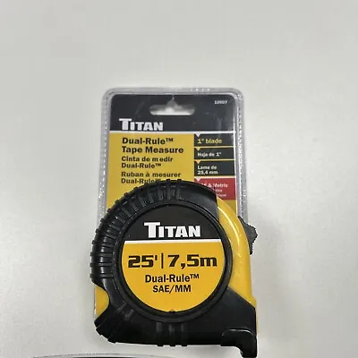 7.5m Retractable Metal Tape Measure 25’/7.5 M Dual-Rule Titan • £7.49