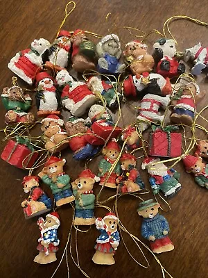 Lot Of 30 Micro Mini Christmas Ornaments Resin Vintage Bears Penguins Crafts • $7.99