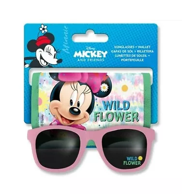 Licensed Disney Minnie Mouse Wallet & Sunglasses 2Pcs Set Girls Kids Gift 3+Y • £9.09