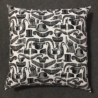 Beautiful Handmade Mustache And Top Hat Accent - Throw Pillow 12  X 12  • $10.99