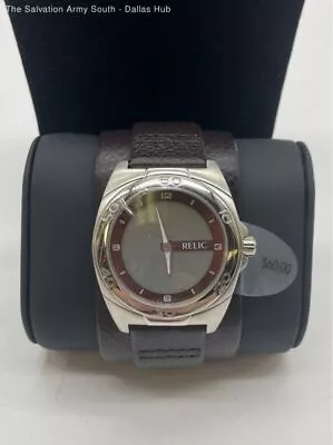Men's RELIC ZR55072 Wristwatch - Stainless Steel Case & Leather Band NWT • $9.99
