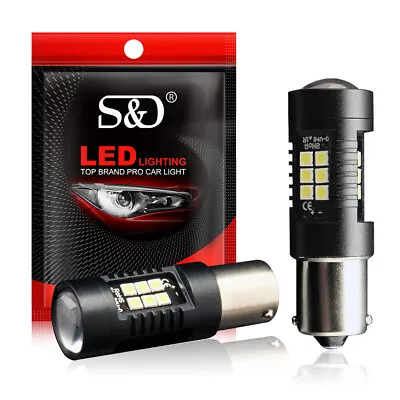 2Pcs 1156 BA15S P21W 21SMD LED Car Tail Backup Reverse Light Bulbs 2400Lm White • $9.02