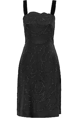 NEW Diane Von Furstenberg DVF Lovelle Floral CRYSTALS Rose Dress Black 0 4 • $352.20