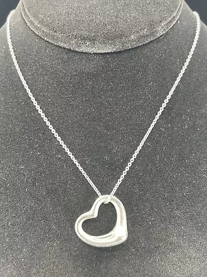 Tiffany & Co. Spain Elsa Peretti Sterling Silver 925 Slide Heart Charm Necklace • $19.50