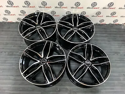 NEW 18  AD RS-6 ALLOY WHEELS- 5 X 112 -B LACK/DIAMOND CUT- FITS AUDI Q2 A3 A4 • £595