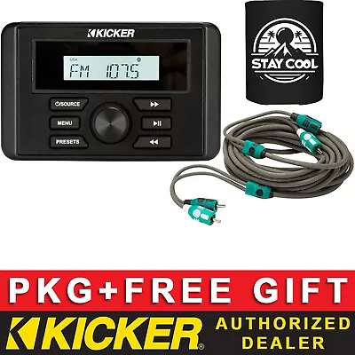 Kicker Kmc3 Digital Media Receiver Boat/marine Audio Package+2ch Rca Cable 33ft • $219.99