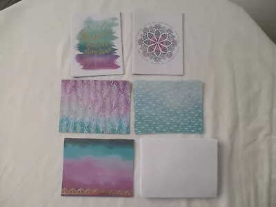 15 Watercolor Solids/Multicolored Note Cards & Envelopes 5.5  X 4.25  Blank New  • $8.95