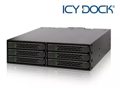 New ICY Dock MB996SP-6SB ToughArmor 6 Bay 2.5  SATA SAS SSD HDD Mobile Rack • £151.99