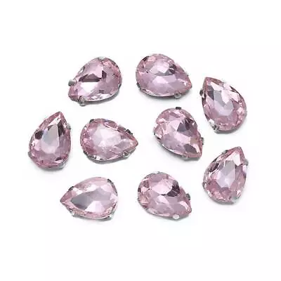 £4.62 • Buy Sew On Glass Crystal Rhinestones Teardrop Faceted Flatback Claw Cup Loose Beads