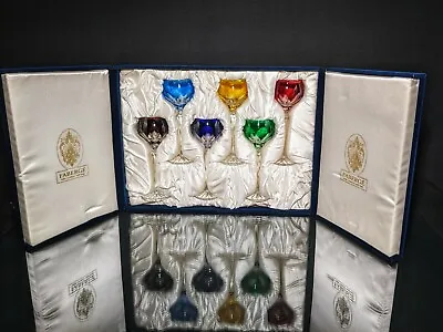 Faberge  Crystal Colored Goblets 8.5  Tall In Original Presentation Case NIB • $1377.50