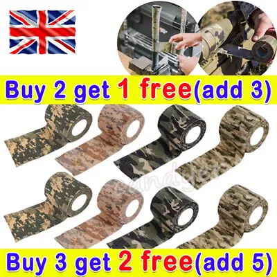 Self-adhesive Camo Wrap Cycling Hunting Camo Bandage*Stealth Tape Non.Woven-4.5M • £2.79