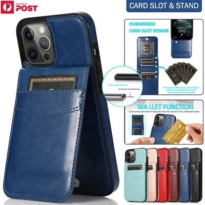 $14.99 • Buy For IPhone 12 11 Pro Max Mini XR X/XS SE/8/7 Plus Case Leather Wallet Card Cover