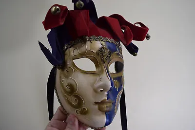 Mardi Gras Jester Joker Venetian Masquerade Full Face Mask Costume Party Theater • $24.99