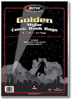 BCW 1-GOL-M2 Golden Comic Mylar Archivals - 2 Mil • $49.35