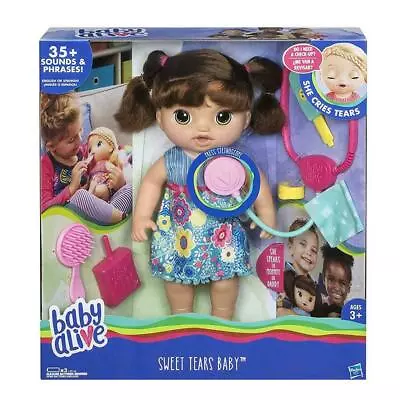 Hasbro Baby Alive Sweet Tears Baby ~Brunette Cries & Speaks English/Spanish Doll • $109.99