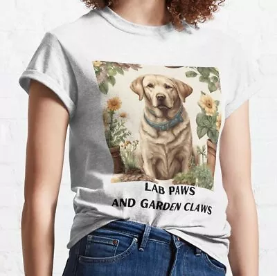 Lab Paws Garden Claws Labrador Flowers Sweet Vintage Classic T-Shirt • $20.99