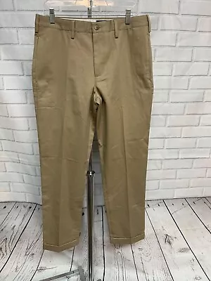 Lands End Men's Size Traditional Fit Khaki No Iron Straight Chino Pants New Cuff • $16.46