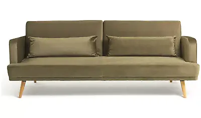 Habitat Andy Velvet 3 Seater Clic Clac Sofa Bed - Sage • £350