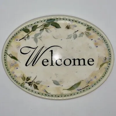 “Welcome” Ceramic Plaque From Olive Street Pottery Ivory Colored W/ Nature Theme • $8.97