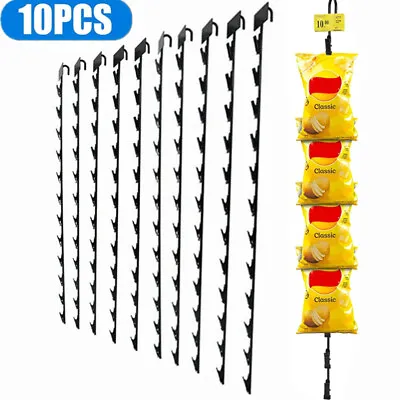 10× Retail Store Snack Clip Strip Hanging Merchandise Strip Display Hanging Rack • $55.99