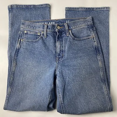 J. Crew Women's High Rise Flare Blue Denim Jeans Size 27 (Measures 29x30) • $24.77