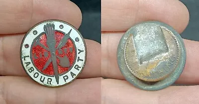 Vintage Labour Party Liberty Political Enamel Badge W/ Unusual Farthing Back • £12