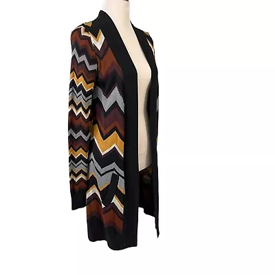 Missoni For Target Size M Knit Cardigan Sweater Chevron Zig Zag Brown Gold Black • $58.49