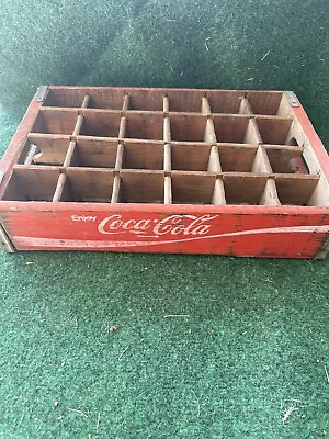 Vintage Coca-Cola Wooden Crate 24 Glass Bottles Carrier • $39.90