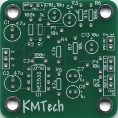 KMTech 3-Channel Opamp Based 1 Mic 2 Line Karaoke Mixer PCB DIY • £4.99