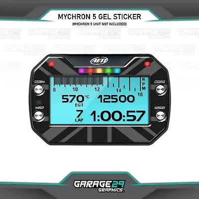 Union Jack Black & Black Style Mychron 5 Gel Lap Timer Sticker • $19.88