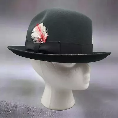 Vtg. 1960s Dobbs Fifth Avenue Weather Master  Fedora Hat Size 7  Black WOOL • $128.47