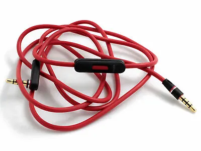 Red Audio Cable Wire 3.5mm L Cord For Beats By Dr Dre Headphones Aux And Mic  • $8.99